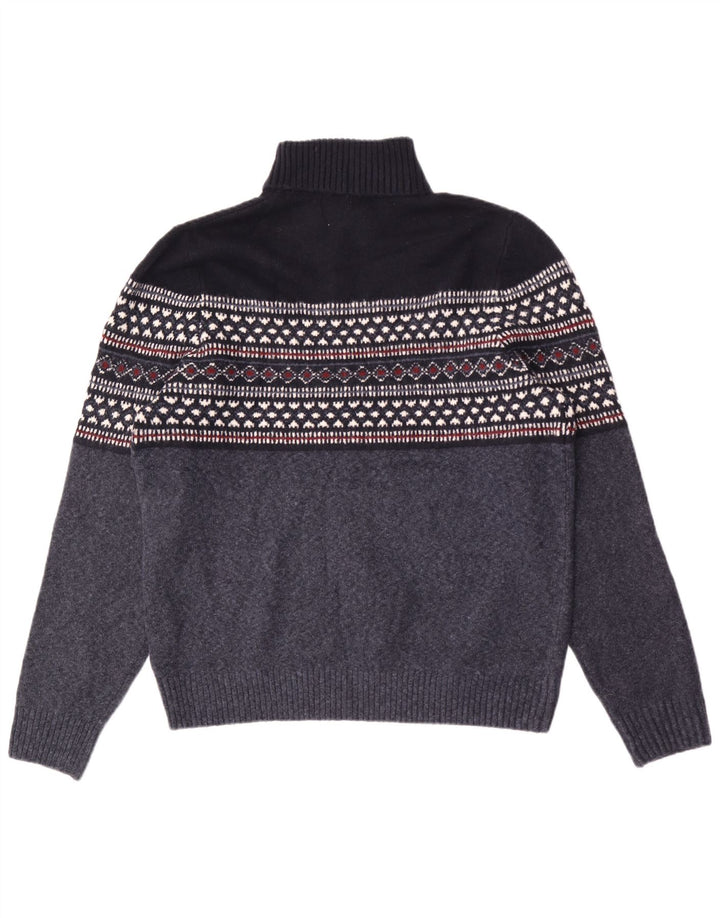 Marks & Spencer Herren-Pullover mit Rollkragen, XL, Marineblau, geometrisch