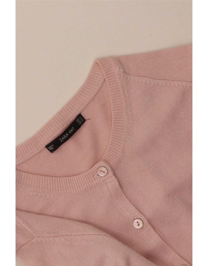 Zara Damen Strickjacke UK 12 Mittelrosa