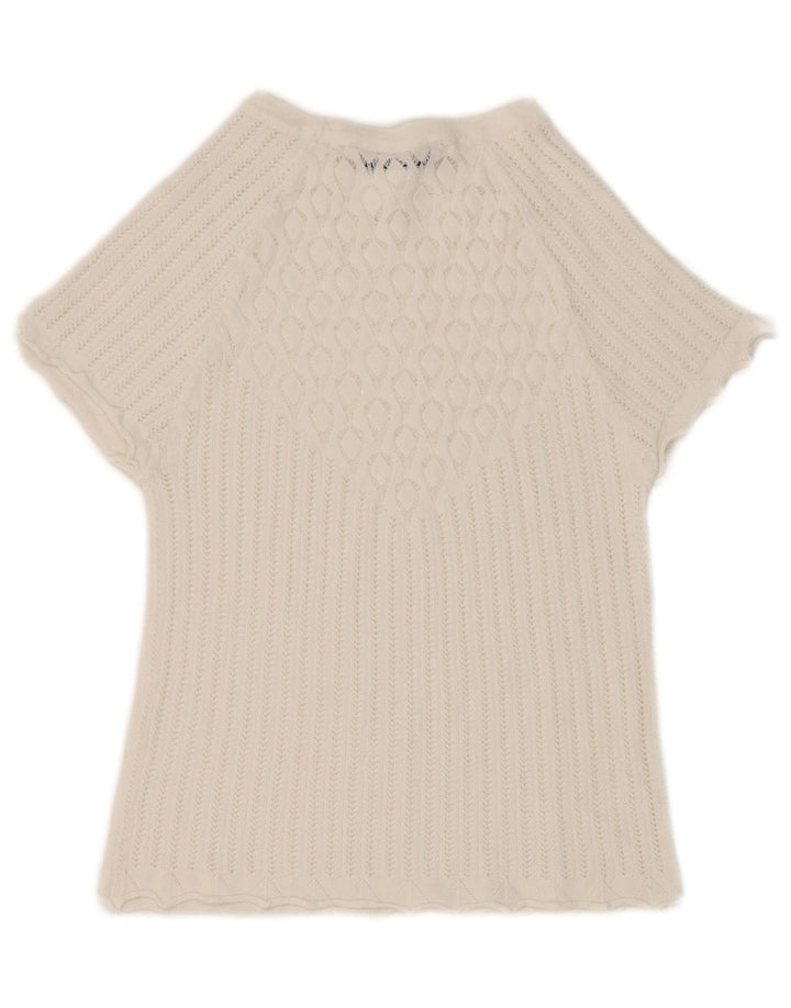 Zara Damen Crop Bluse Top UK 8 Small Weiß