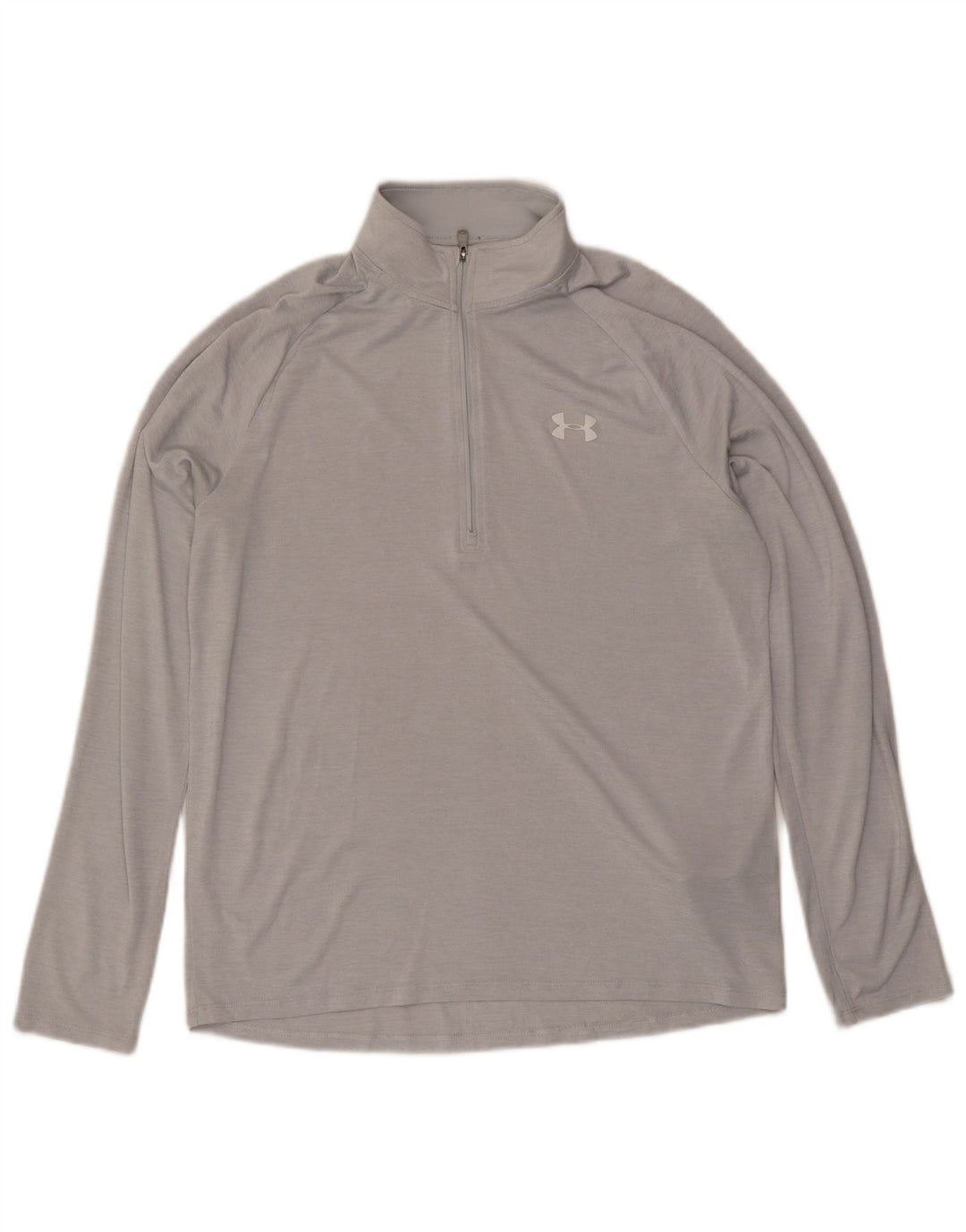 Under Armour Herren-Oberteil mit Reißverschluss und lockerer Passform, langärmlig, mittelgraues Polyester
