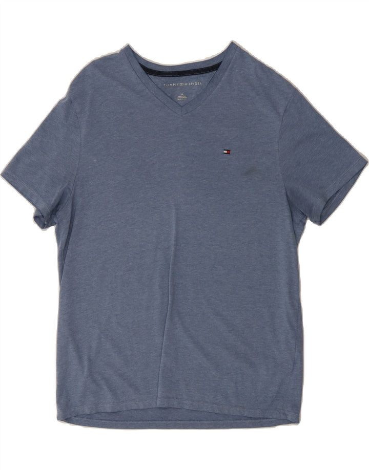 TOMMY HILFIGER Mens T-Shirt Top Small Blue Vintage Tommy Hilfiger and Second-Hand Tommy Hilfiger from Messina Hembry 