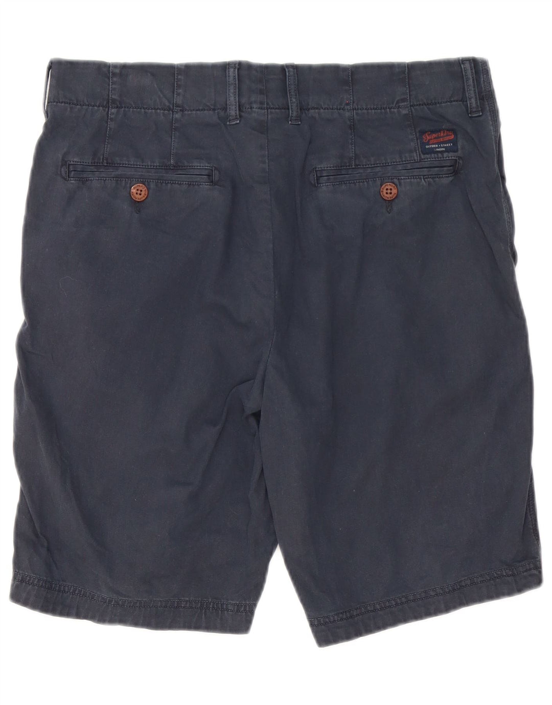 Superdry Herren-Chinoshorts W32, mittelmarineblaue Baumwolle