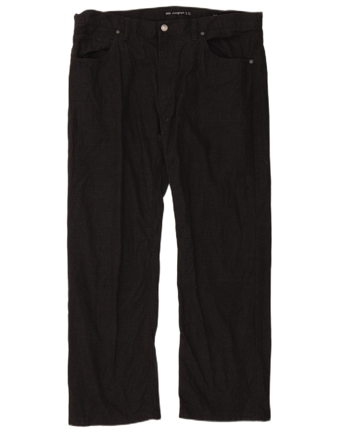 Marks & Spencer Herren Autograph Straight Casual Hose W38 L29 Schwarz