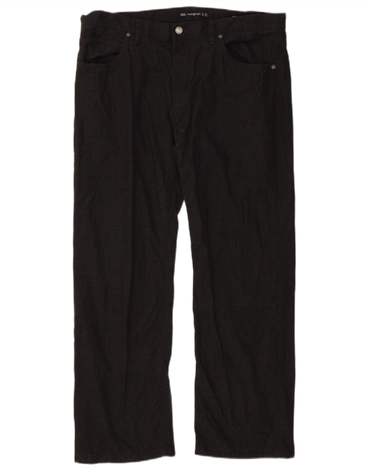 Marks & Spencer Herren Autograph Straight Casual Hose W38 L29 Schwarz
