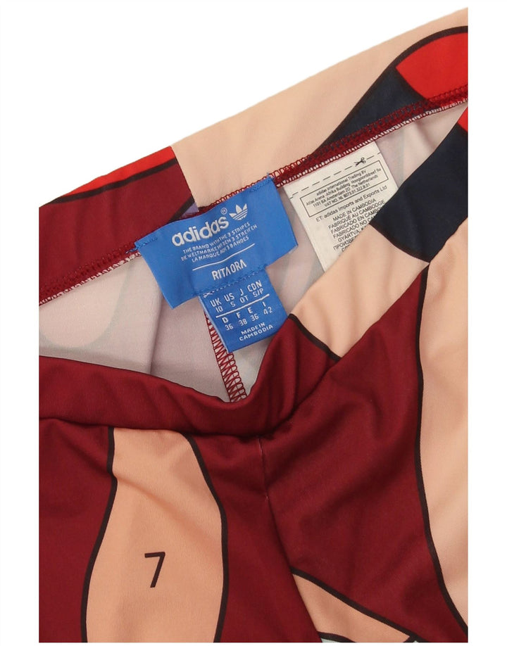 Adidas Damen Rita Ora Abstract Pattern Leggings UK 10 Small Burgund