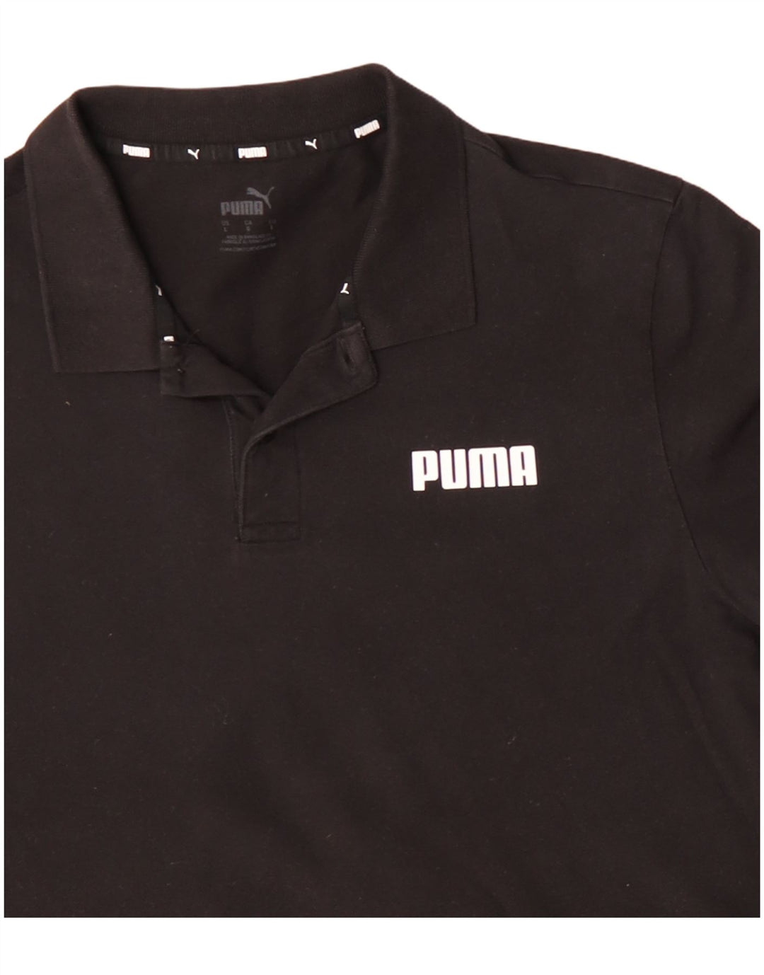 PUMA Herren-Poloshirt, groß, schwarze Baumwolle