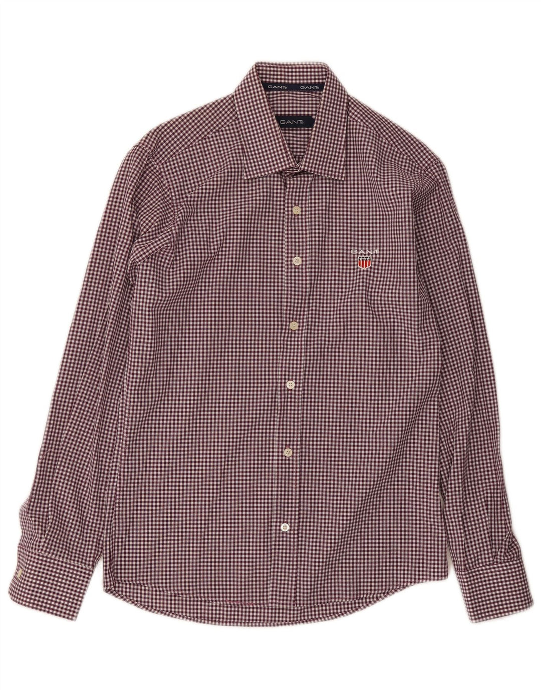 Gant Herrenhemd, groß, Burgunderrot, Gingham