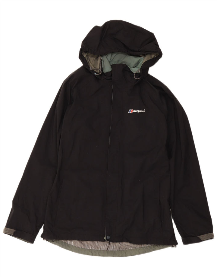 Berghaus Damen-Regenjacke mit Kapuze, UK 12, mittelschwarz, Polyamid
