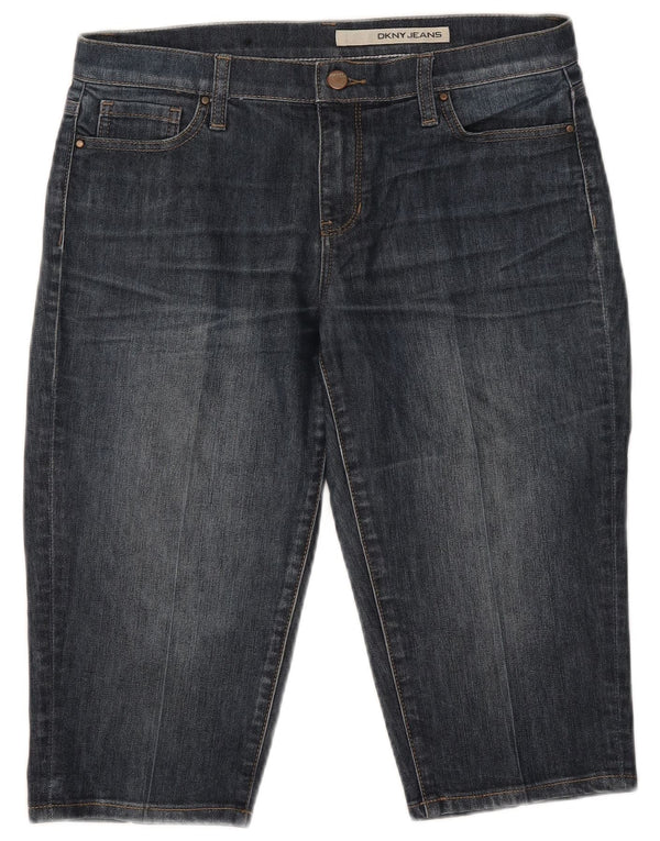 Dkny Damen Bermuda Denim Shorts US 8 Medium W32 Marineblaue Baumwolle