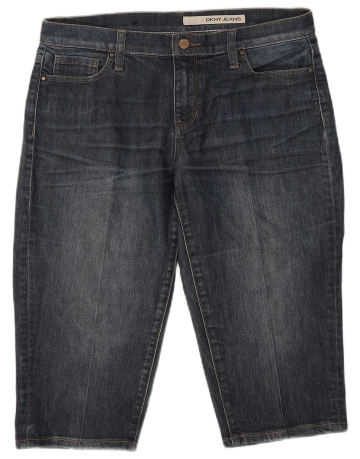 Dkny Damen Bermuda Denim Shorts US 8 Medium W32 Marineblaue Baumwolle