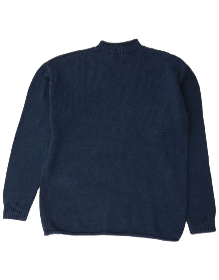 Zara Herren-Pullover mit Rollkragen, groß, marineblau, Baumwolle