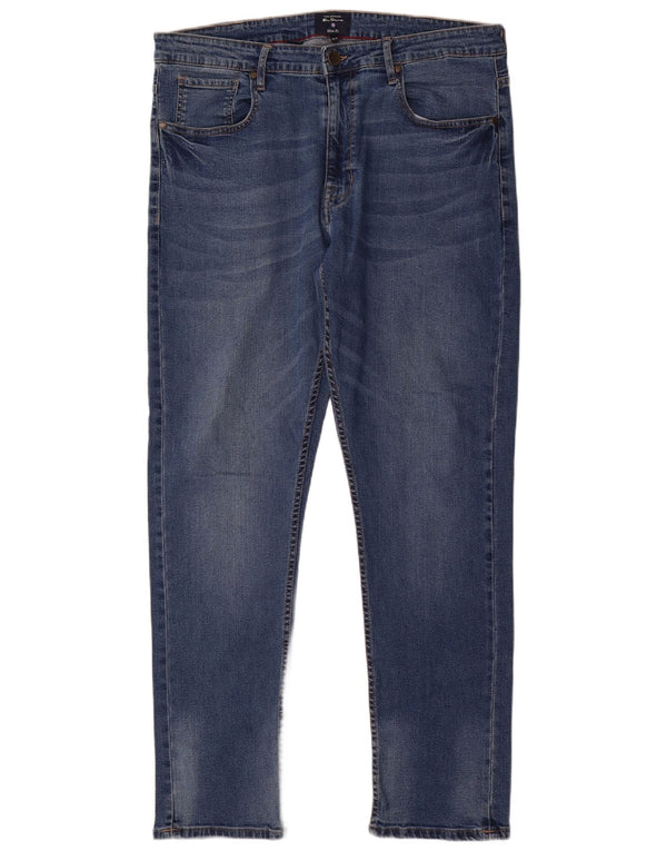 BEN SHERMAN Herren Slim Jeans W38 L32 Blaue Baumwolle