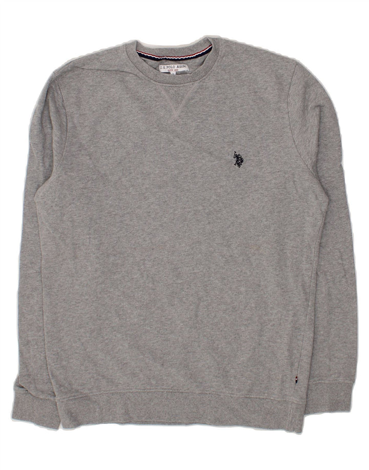 U.S. POLO ASSN. Mens Sweatshirt Jumper Large Grey Cotton Vintage U.S. Polo Assn. and Second-Hand U.S. Polo Assn. from Messina Hembry 