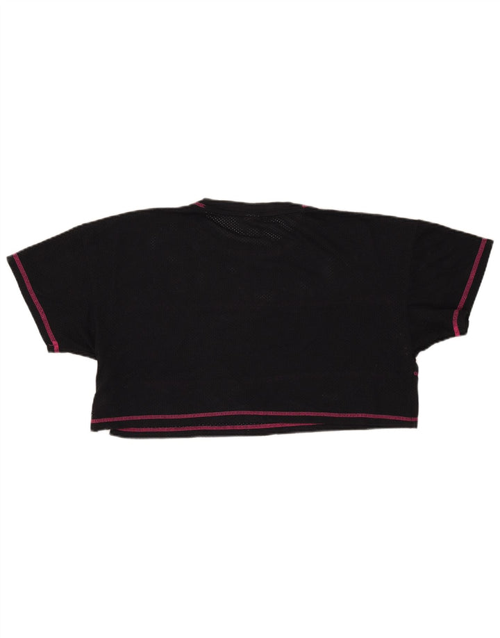 PUMA Damen Crop Graphic T-Shirt Top UK 14 Mittelschwarz gestreift Polyester