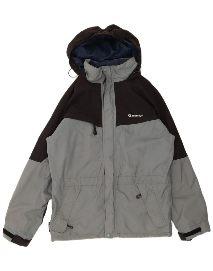 Sprayway Herren-Regenjacke mit Kapuze, UK 38, mittelgraues Colourblock-Polyamid