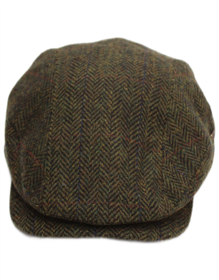 Mucros Weavers Herren Schiebermütze Medium Khaki Herringbone Wool Classic