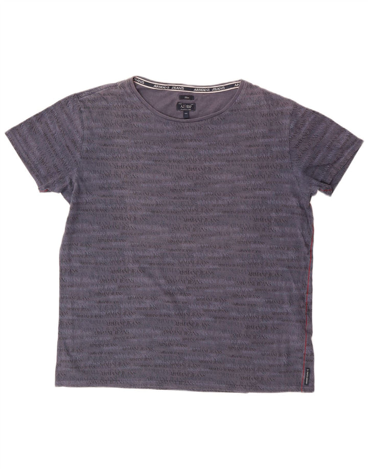 ARMANI JEANS Herren Slim Graphic T-Shirt Top 2XL Marineblau