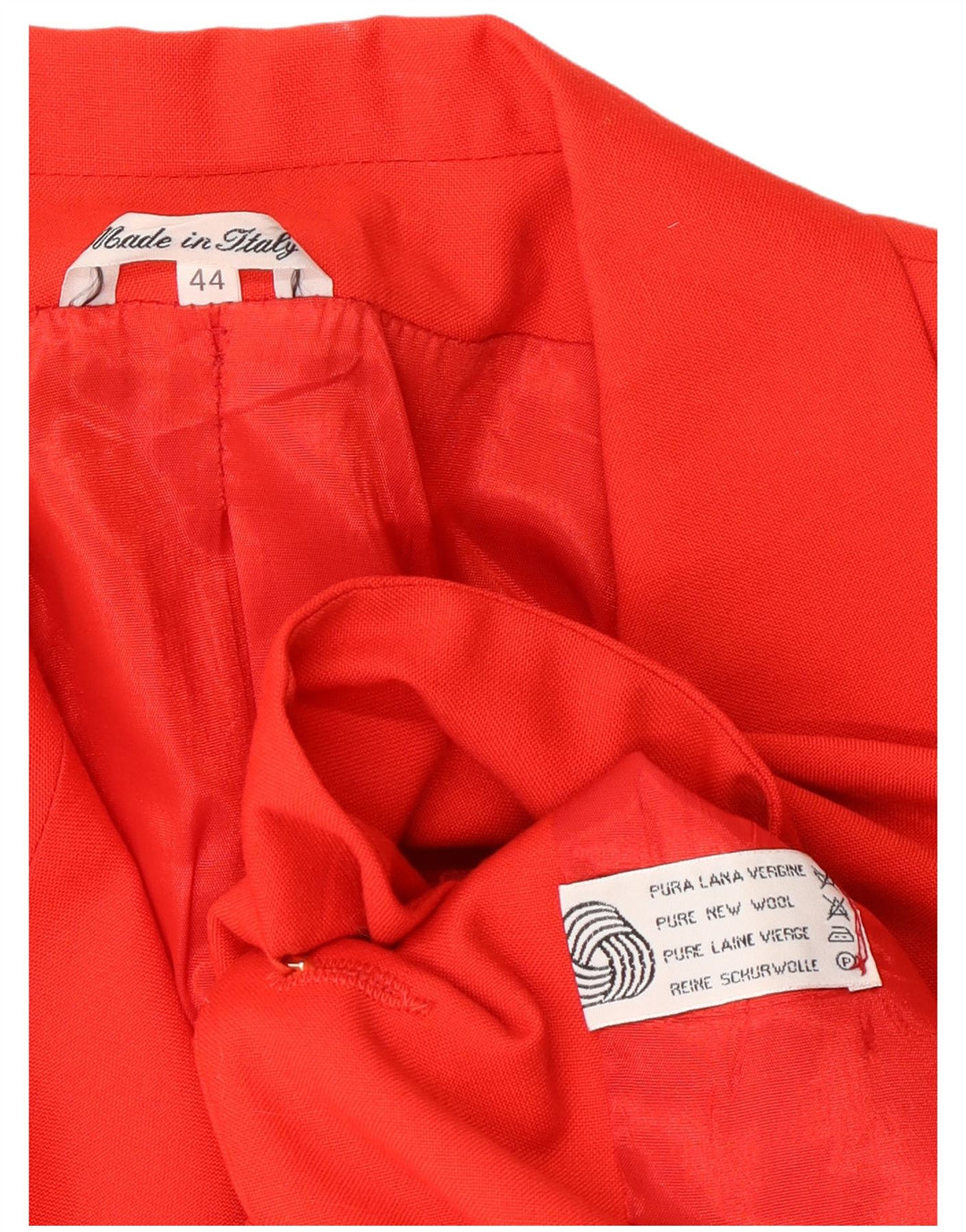 VINTAGE Damen 2-teiliges Rockset mit 2 Knöpfen IT 44 Medium W26 Rote Wolle