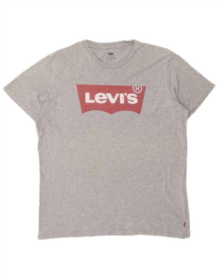 LEVI'S Mens Graphic T-Shirt Top XL Grey Cotton