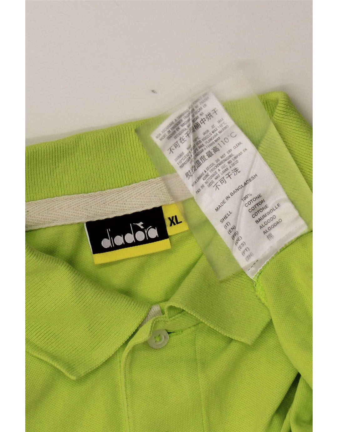 Diadora Herren Poloshirt XL Grüne Baumwolle