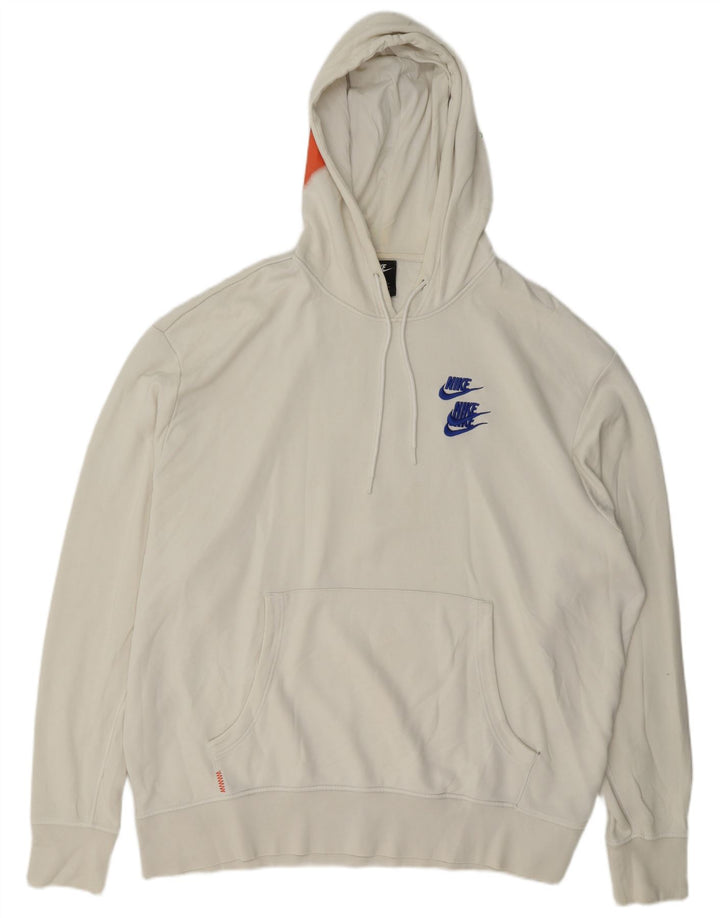 Nike Herren Graphic Hoodie Pullover 2XL Weiße Baumwolle