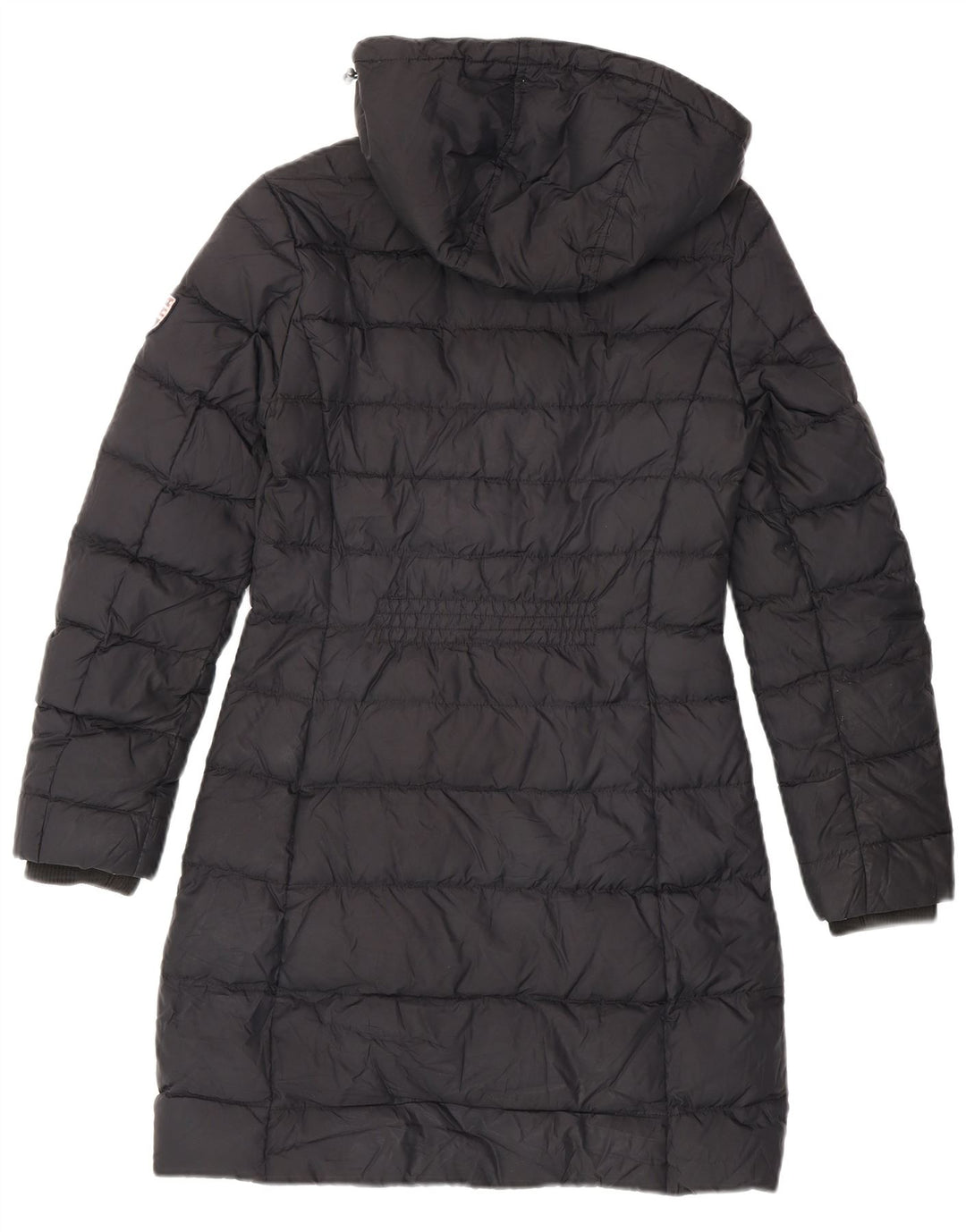 Tommy Hilfiger Wattierter Damenmantel mit Kapuze, UK 10, Größe S, Schwarz, Polyester