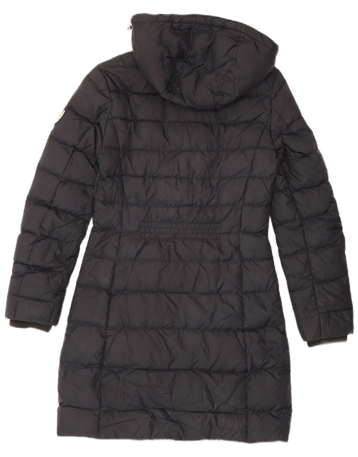 Tommy Hilfiger Wattierter Damenmantel mit Kapuze, UK 10, Größe S, Schwarz, Polyester