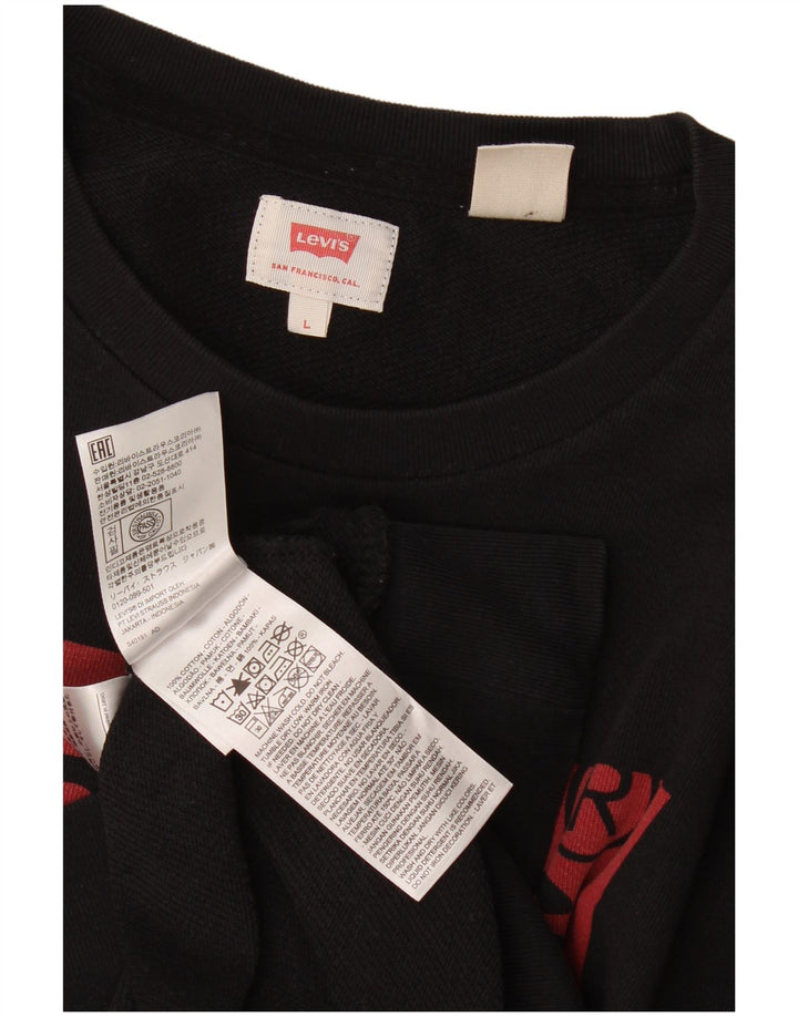 Levi's Herren-Sweatshirt mit Grafik, groß, aus schwarzer Baumwolle