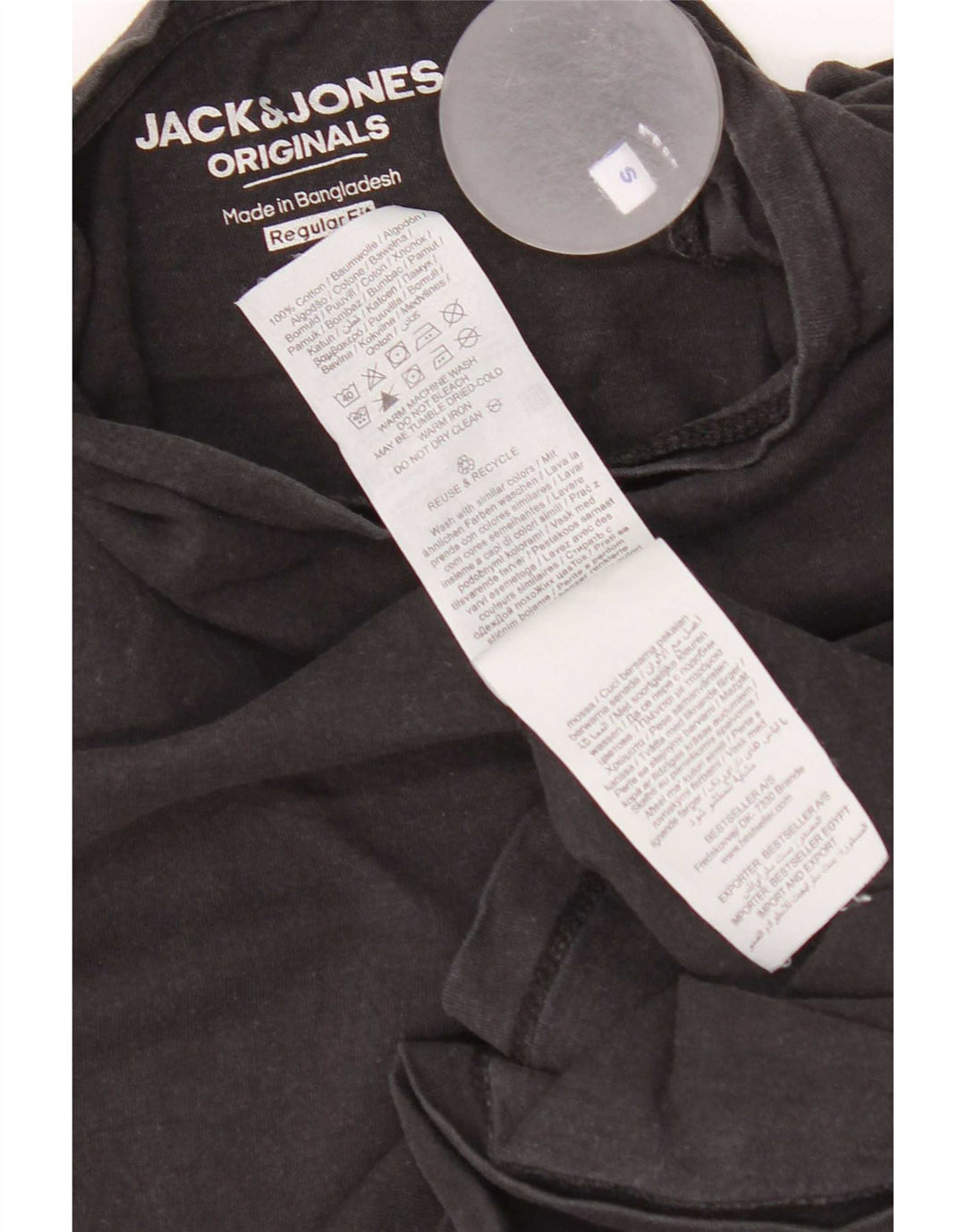 Jack & Jones Herren-T-Shirt mit normaler Passform, Größe S, Schwarz, Baumwolle