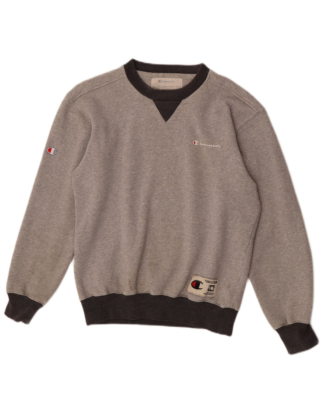 Champion Herren-Sweatshirt-Pullover, klein, Grau, Farbblock