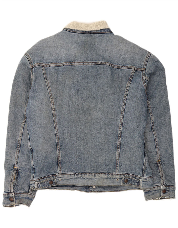 Levi's Herren Sherpa Jeansjacke UK 36 Small Blaue Baumwolle