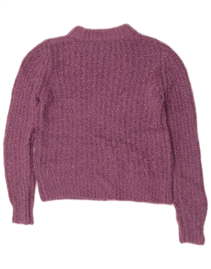 Marks & Spencer Damen-Pullover mit U-Boot-Ausschnitt, Gr. 8, Lila, Polyester