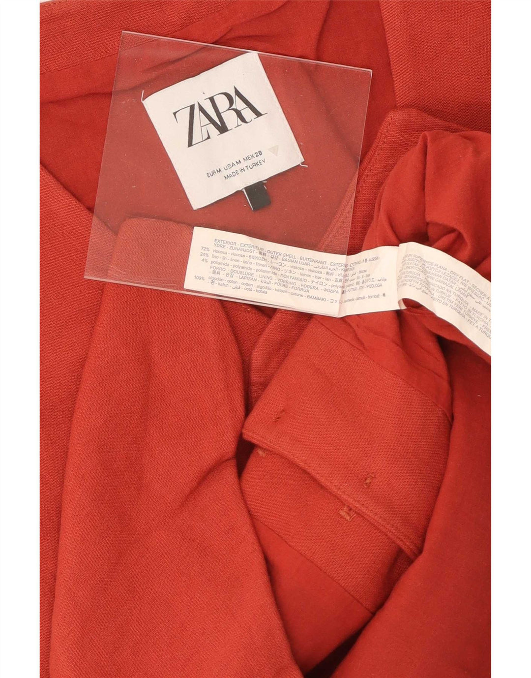 Zara Damen Weste UK 12 Mittelrote Viskose