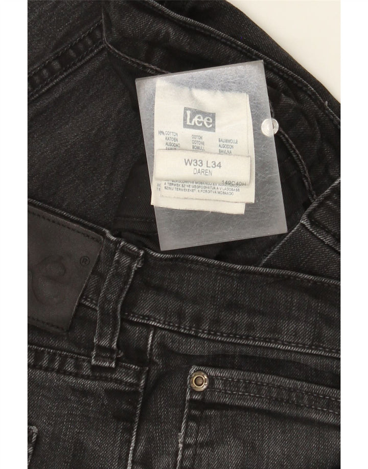 Lee Herren Daren Straight Jeans W33 L29 Schwarze Baumwolle