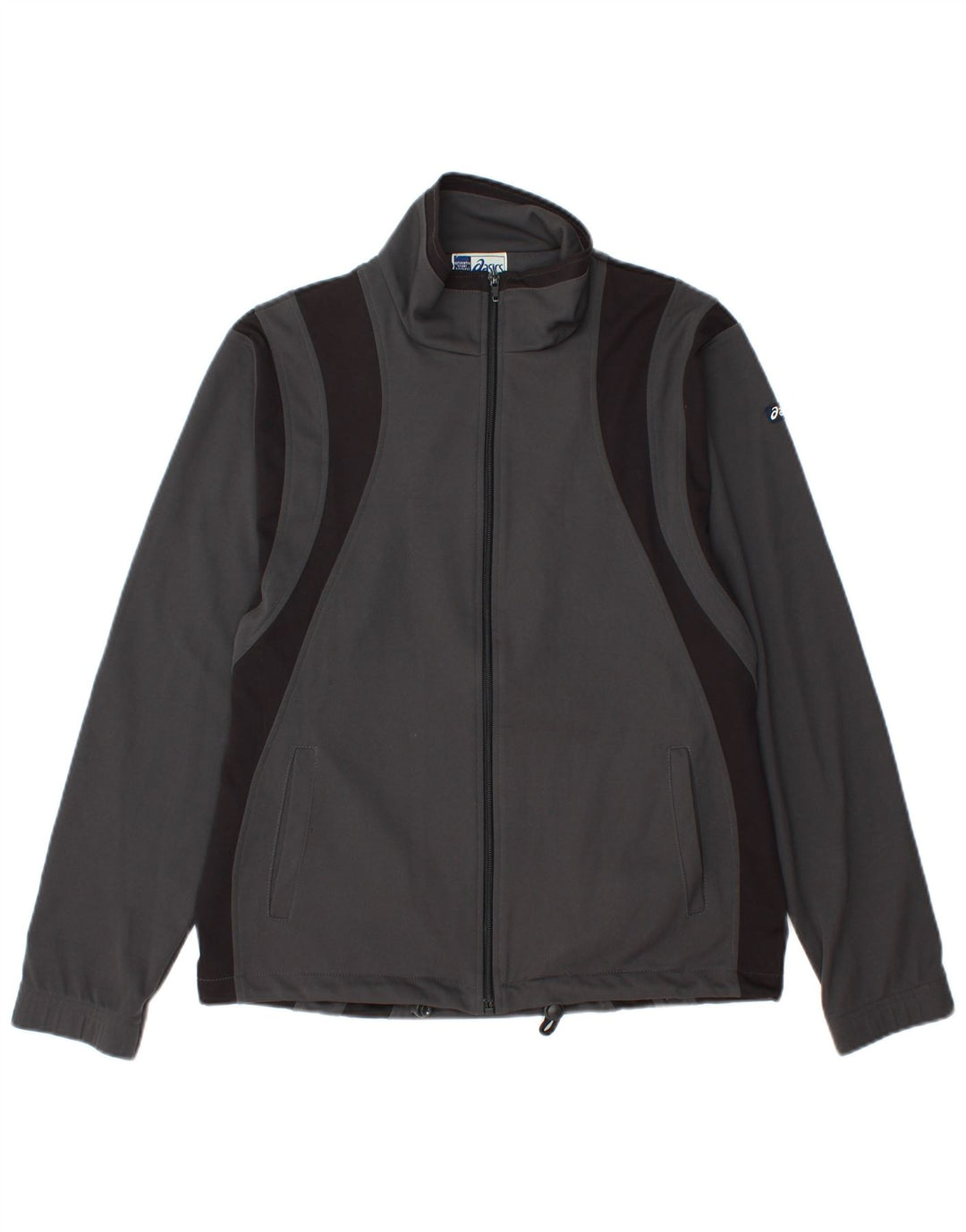 ASICS Herren-Trainingsanzug-Top-Jacke, kleines graues Farbblock-Polyester