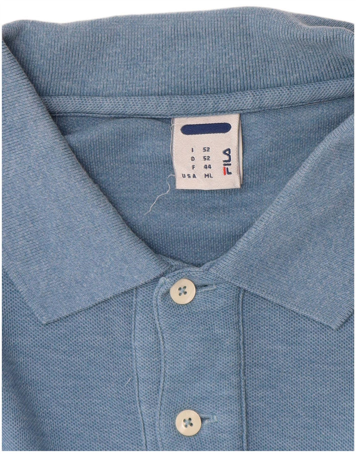 Fila Herren-Poloshirt IT 52, groß, blau gefleckte Baumwolle