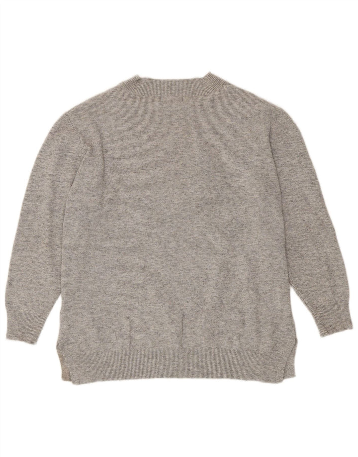 Marks & Spencer Damen-Pullover mit V-Ausschnitt, UK 18, XL, Grau, Polyester