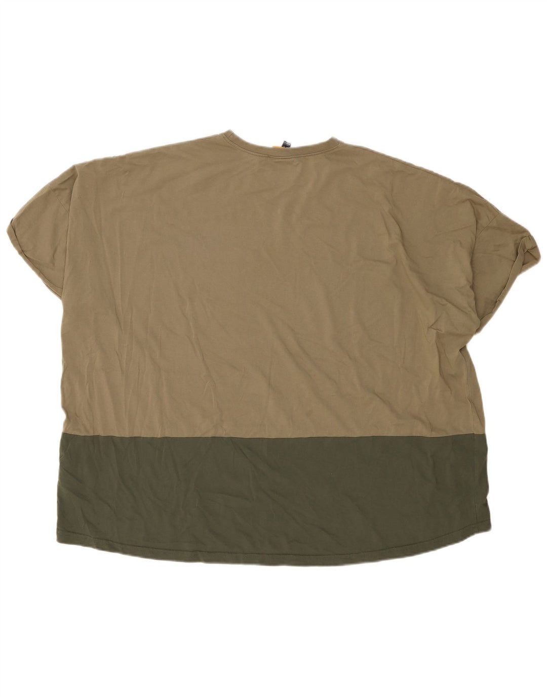 Ellesse Damen Übergroßes Grafik-T-Shirt-Oberteil UK 12 Medium Khaki Colourblock