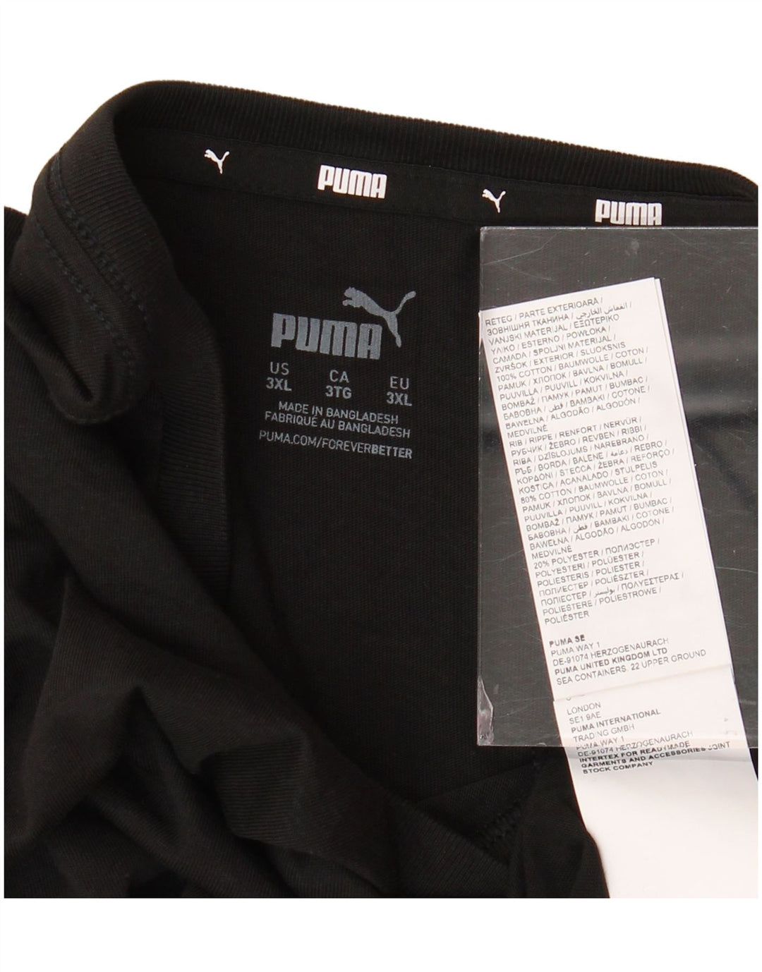 PUMA Herren T-Shirt Top 3XL Schwarz Baumwolle