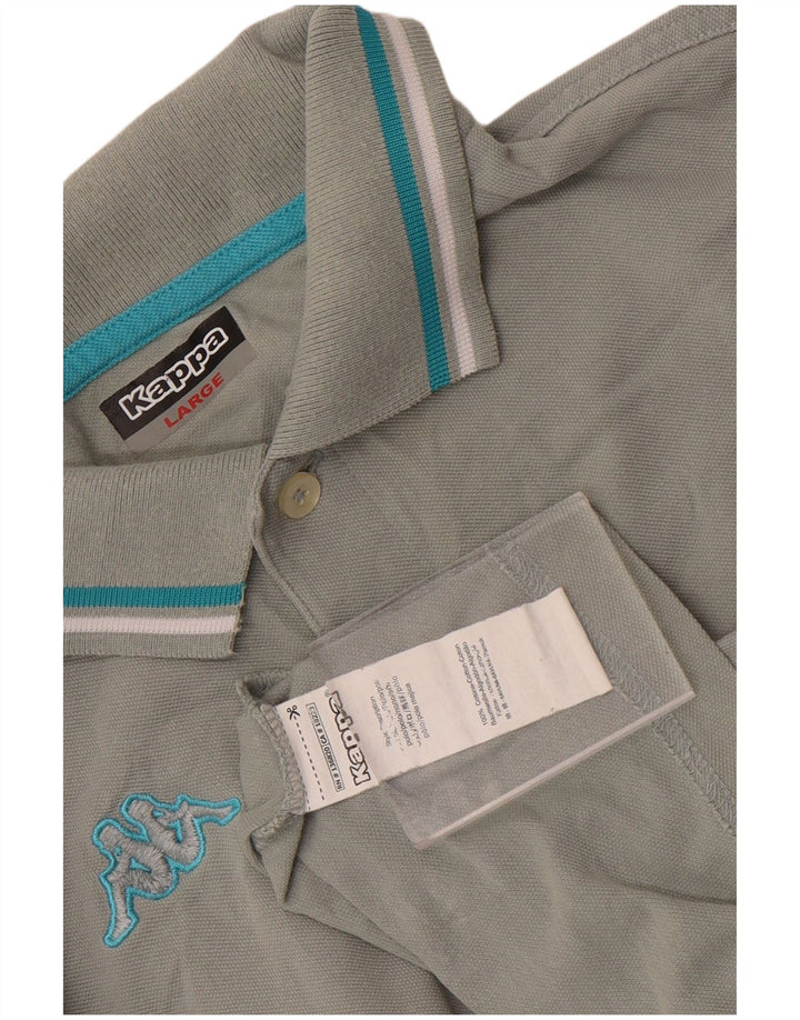 Kappa Herren-Poloshirt, große graue Baumwolle