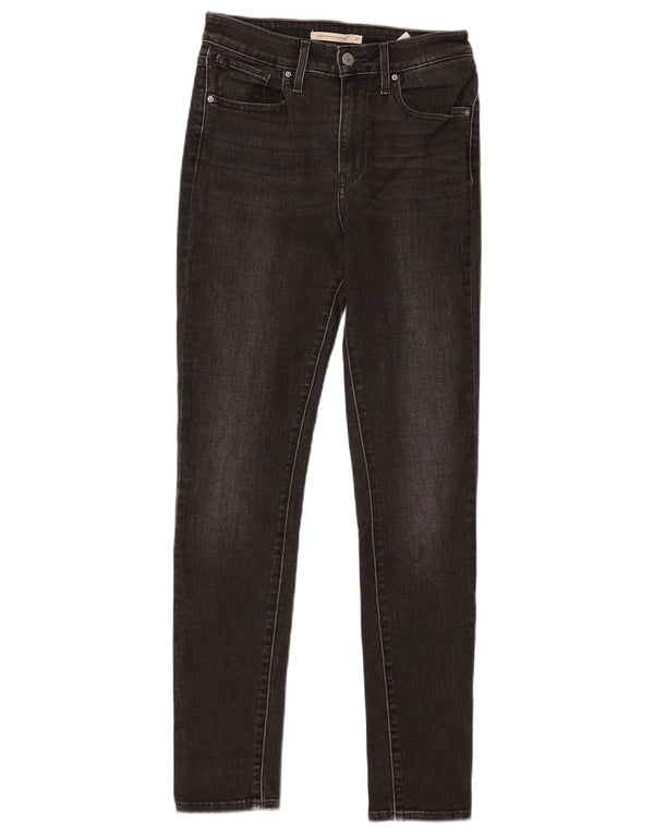 Levi's Damen 721 High Rise Skinny Jeans W27 L30 Schwarz Baumwolle