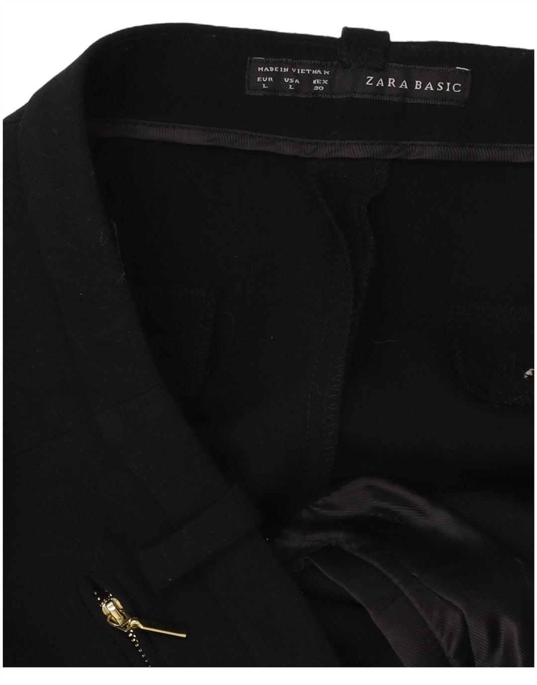 Gerade Anzughose für Damen von ZARA, Größe L, W30, L32, Schwarz