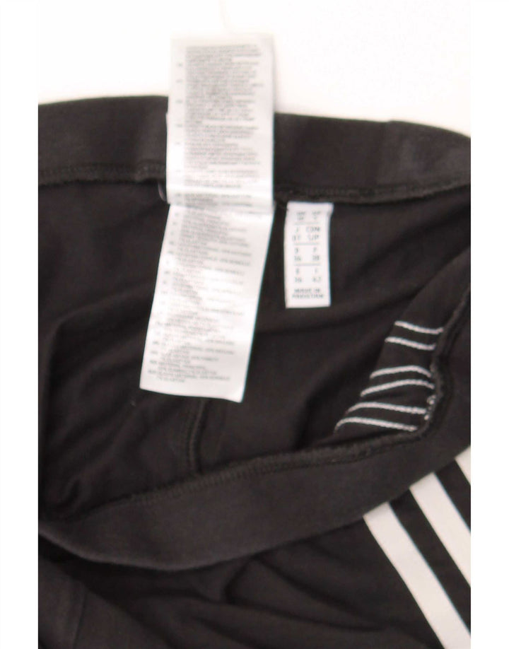 Adidas Damen Leggings UK10 Small Schwarz Baumwolle