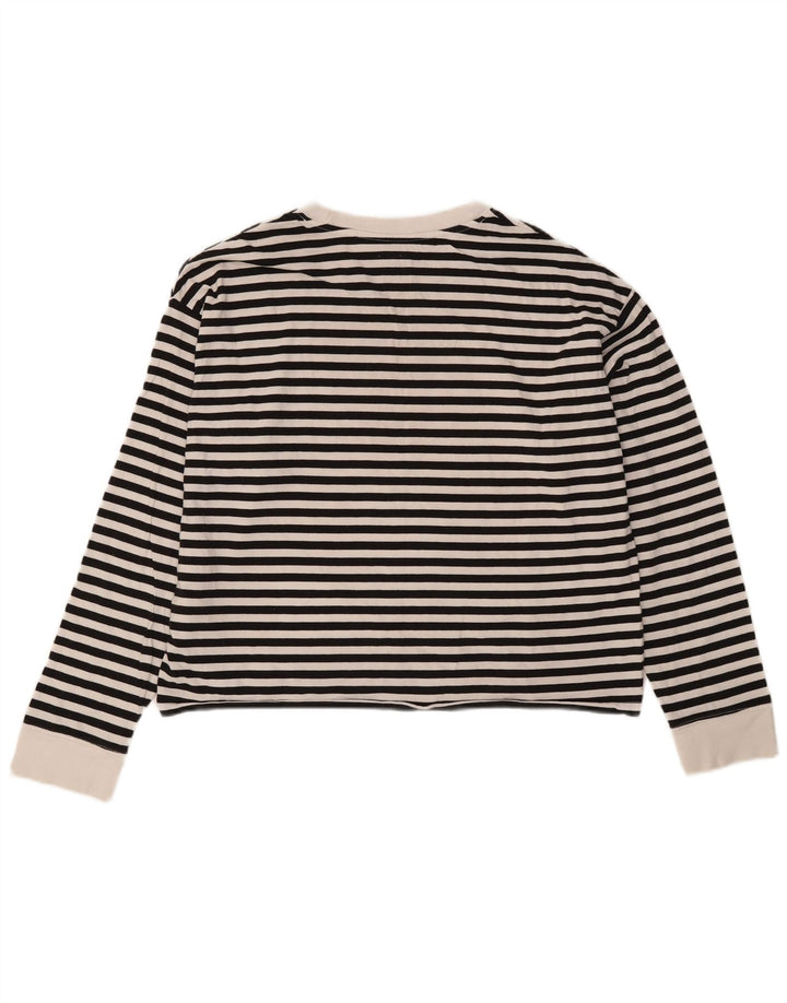 Levi's Damen-Oversize-Grafikoberteil, langärmlig, UK-Größe 14, mittelschwarz gestreift