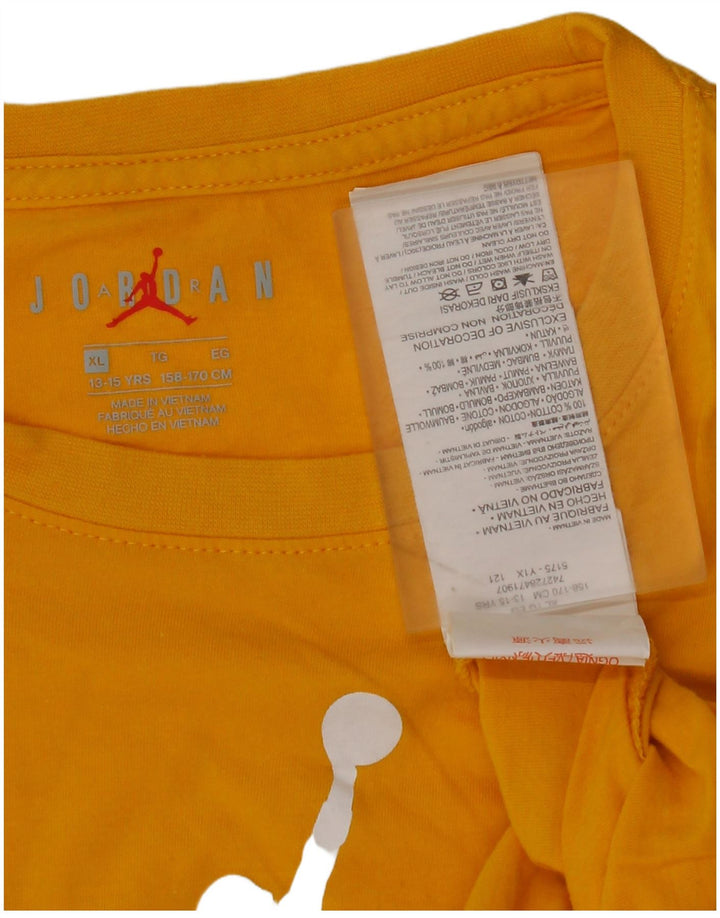 JORDAN Grafik-T-Shirt für Jungen, 13–14 Jahre, XL, gelbe Baumwolle