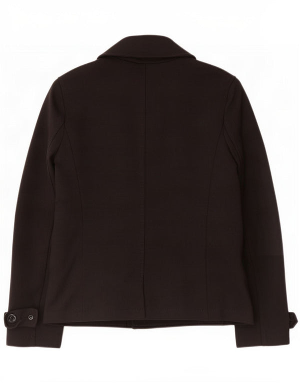 Massimo Dutti Damen Pea Coat EU 36 XS Schwarze Viskose