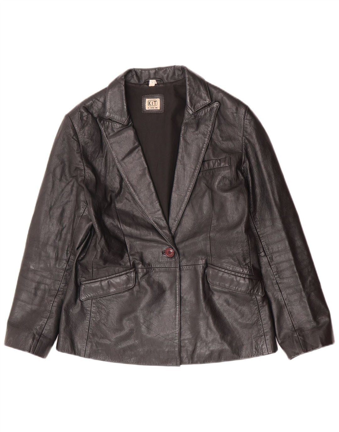 Vintage Damen Lederjacke UK 12 Mittelschwarzes Leder