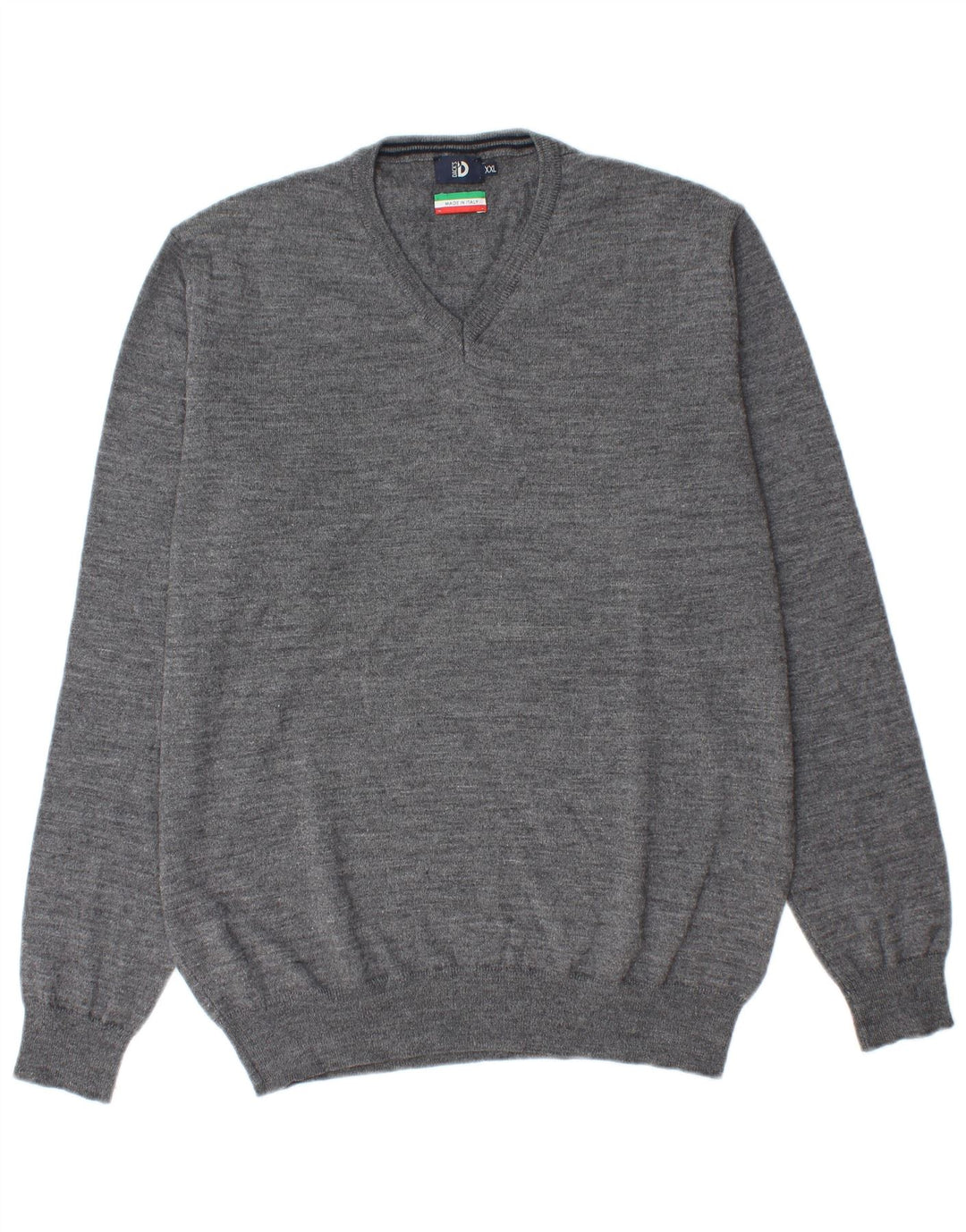 Dack's Herren-Pullover mit V-Ausschnitt, 2XL, graue Wolle