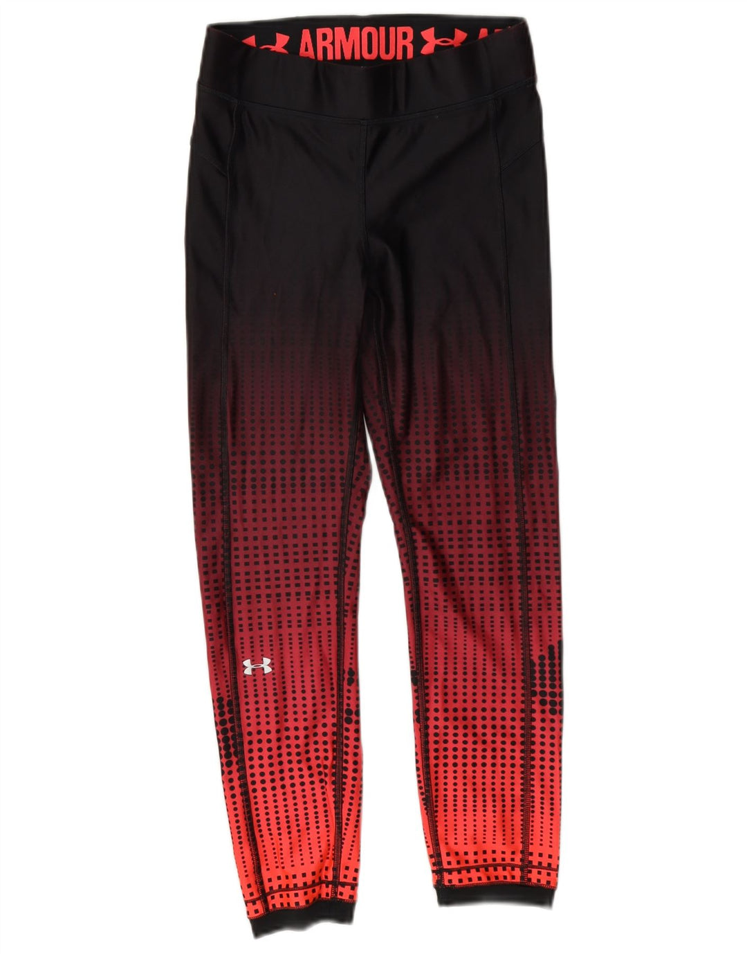 Under Armour Damen Heat Gear Leggings UK 10 Kleines rotes geometrisches Polyester