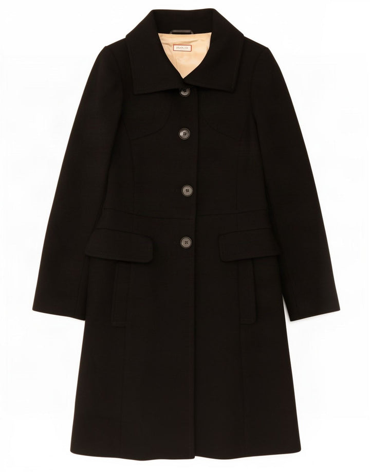 Max & Co. Damenmantel UK 10 Small Schwarz Acetat